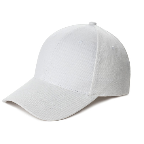 GO-001-BLANCO, Gorra promocional de acrílico con broche de velcro ajustable y visera rígida.