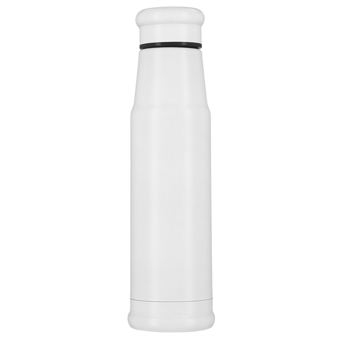 T-57, Botella térmica con doble pared de acero inoxidable, que mantiene tus bebidas calientes y frías por más tiempo. Con tapa enroscable. Cap. 550 ml